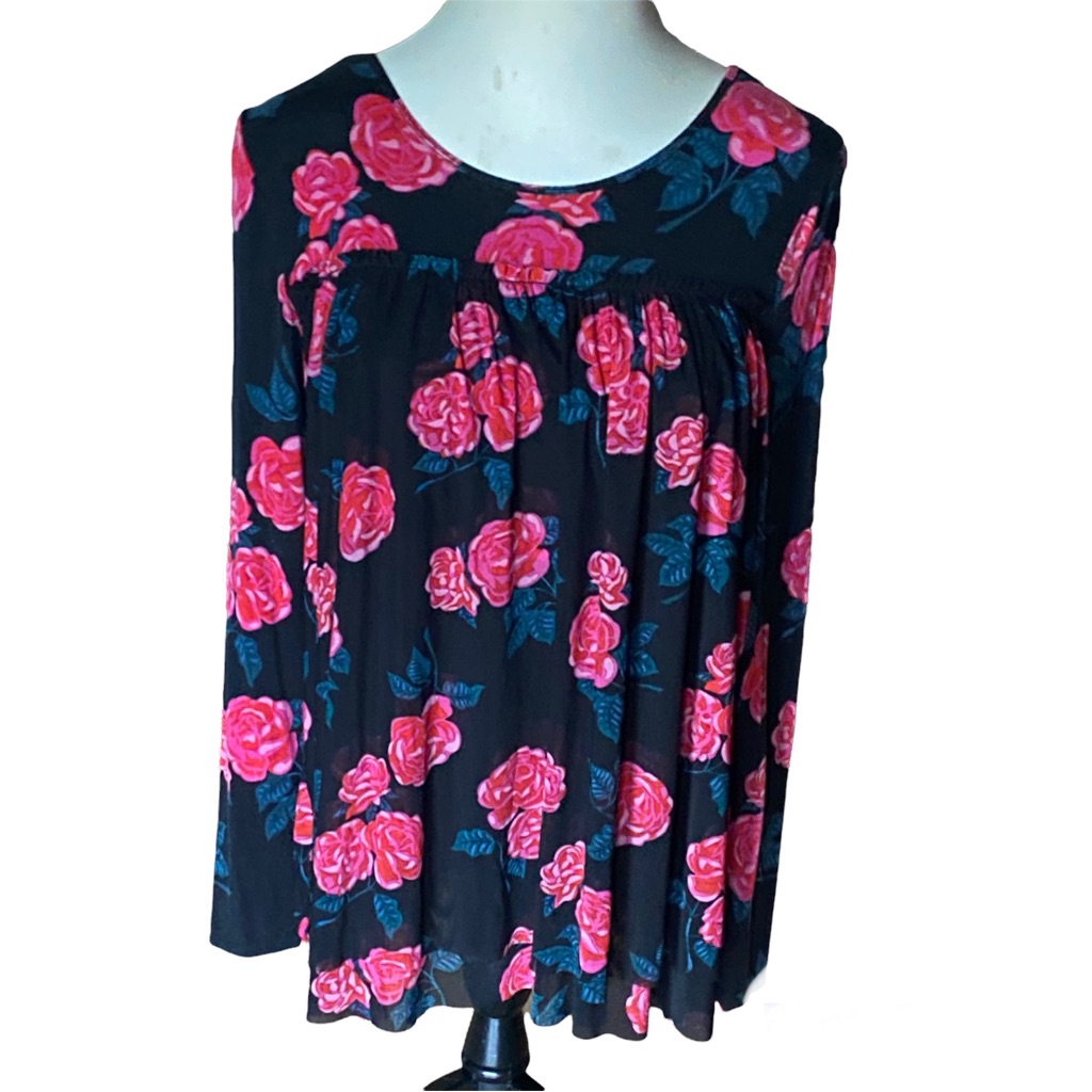 Matilda Jane Winter Blooms Rose Print Swing Tunic Size Large